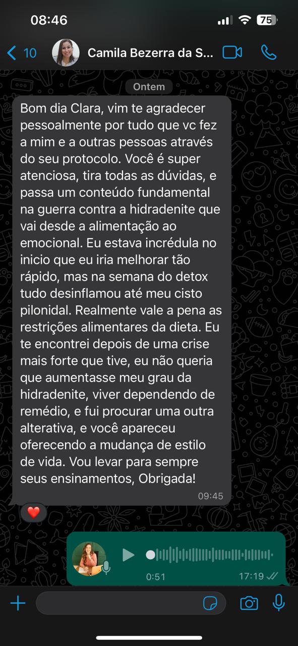 Depoimento de aluna do Protocolo Hidradenite Sem Inflamação 3