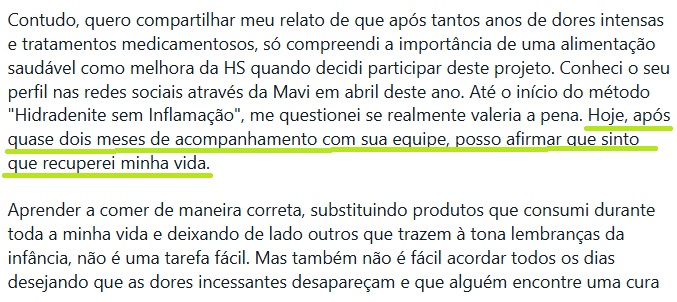 Depoimento de aluna do Protocolo Hidradenite Sem Inflamação 1
